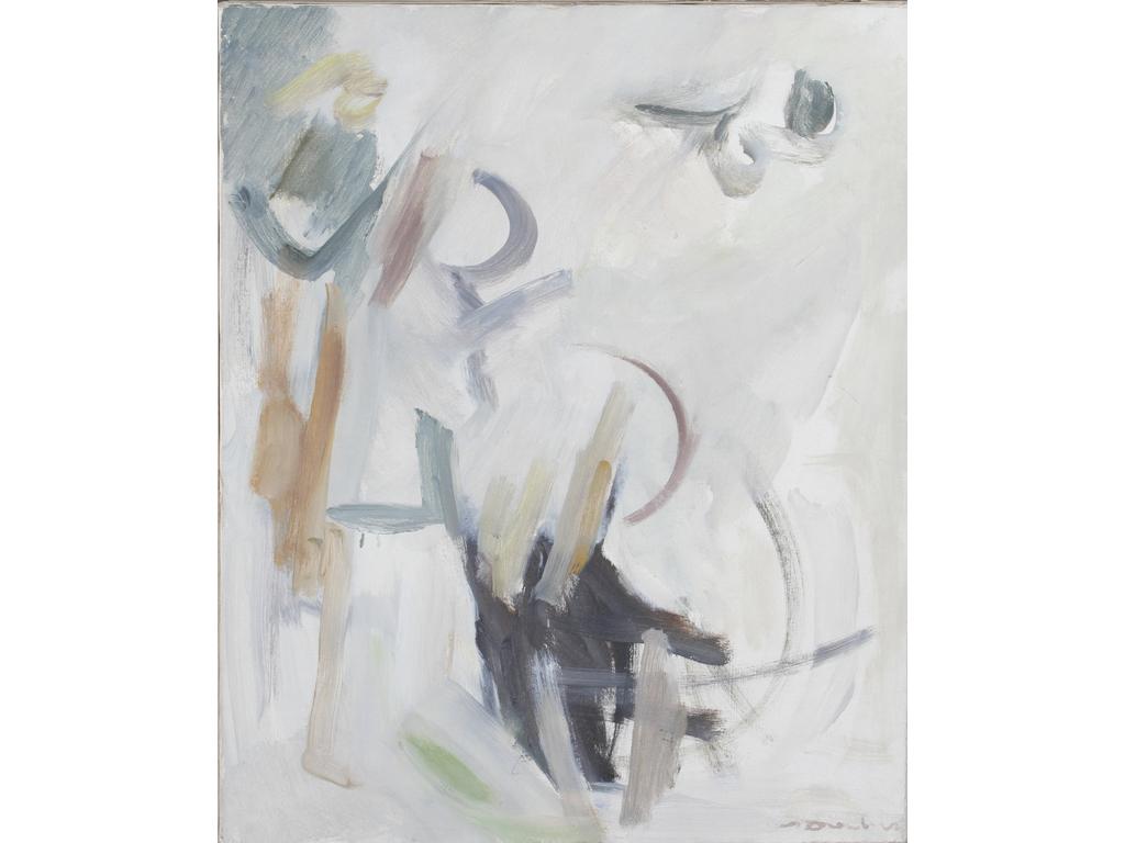 Robert DROULERS (1920-1994) : Abstraction. Huile sur toile, signée bas à droite. Située à Murs au revers. Dim. : 73x60cm.