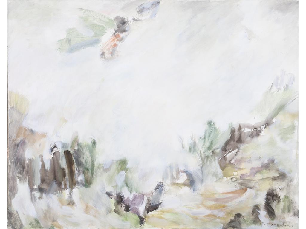 Robert DROULERS (1920-1994) : Sans titre. Huile sur toile, signée bas à droite. Située à Murs au revers. Dim. : 73x92cm.