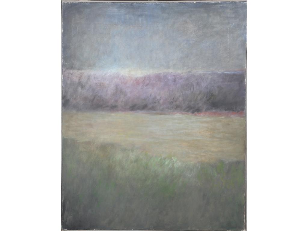 Robert DROULERS (1920-1994) : Composition. Huile sur toile, signée en bas à droite. Dim. : 82x65cm. Contresignée et située à Aix au revers. Etiquette d'exposition Bellint année 1982.