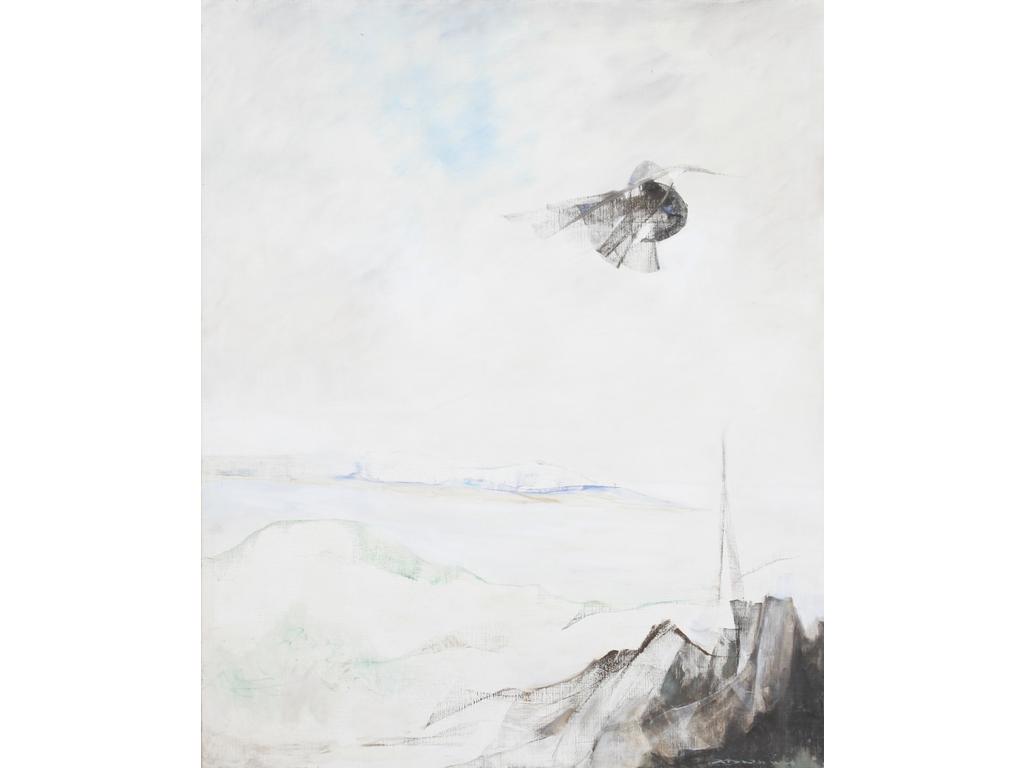 Robert DROULERS (1920-1994) : Paysage. Huile sur toile, signée bas à droite. Dim. : 100x81cm. Contresignée au dos, située à Aix et datée 1975.