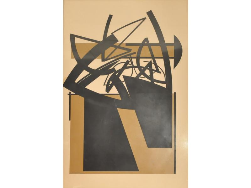 Michel TRINQUIER : Composition.  Collage signé en bas à gauche.