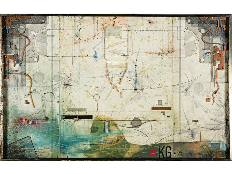 Oskar PRINDIS (1947-2012) : Composition triptyque ZKG 95.  Techn