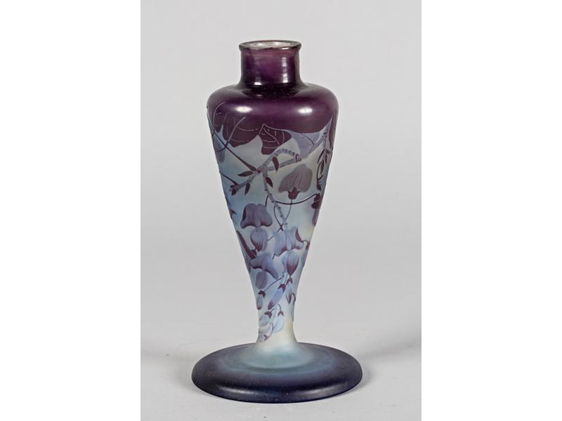 GALLE Etablissements: Pied de lampe de forme balustre en verre m