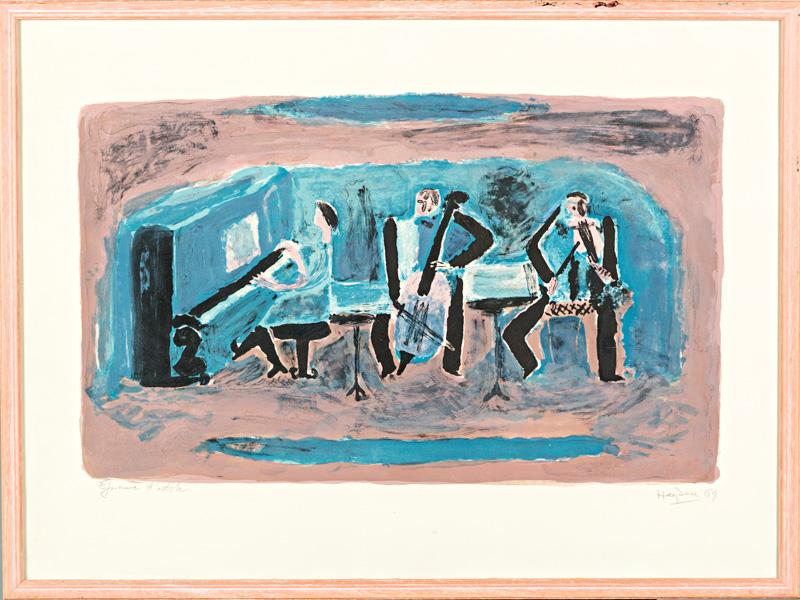 Henri HAYDEN (1883-1970): Le concert.  Lithographie couleur sur