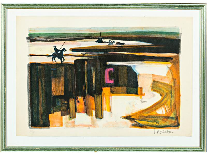 Geroges BRIATA (1933) : Les Picadors, Les Arènes.  Deux lithogra