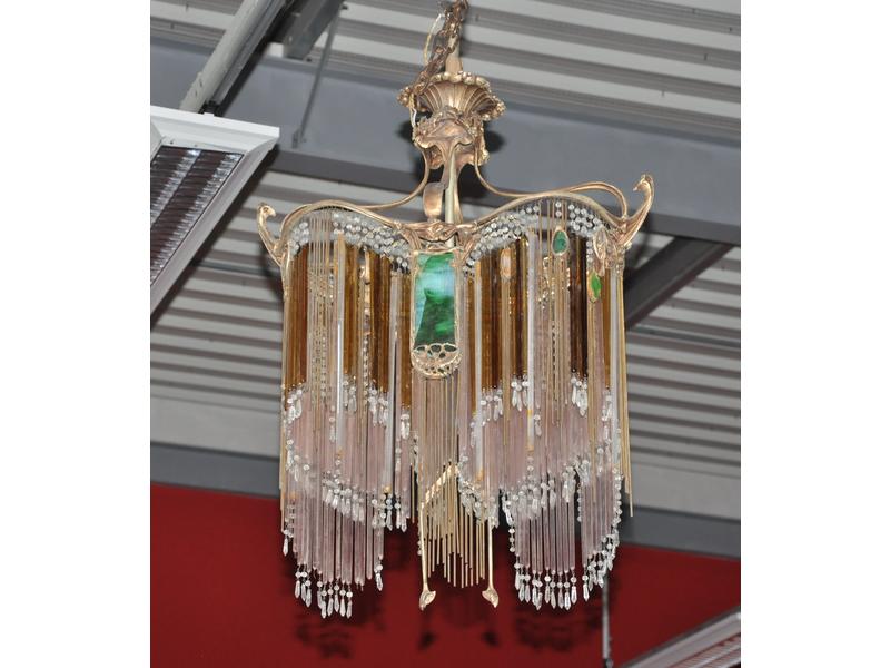 Hector GUIMARD (d'après) : Lustre et paire d'appliques en métal