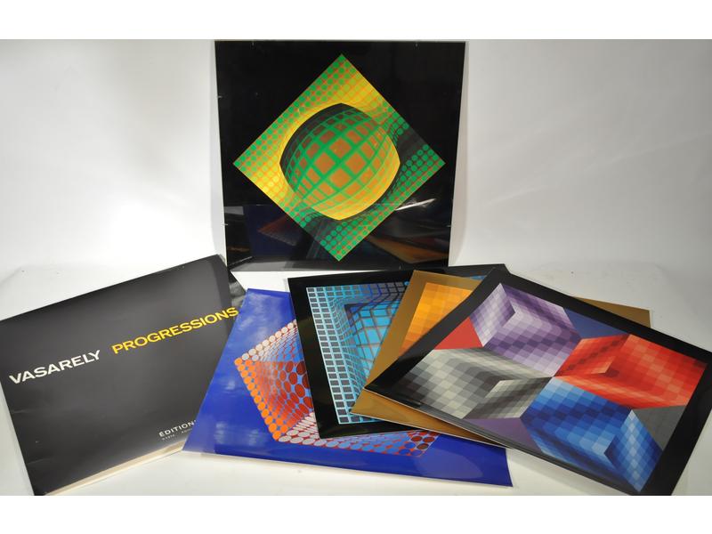 Victor VASARELY (1906-1997) : Progressions 3 - 1972.  Suite de s