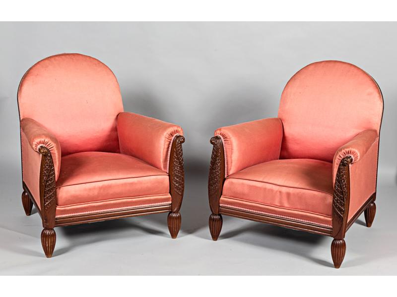Dans le goût de Louis MAJORELLE : Paire de fauteuils 
