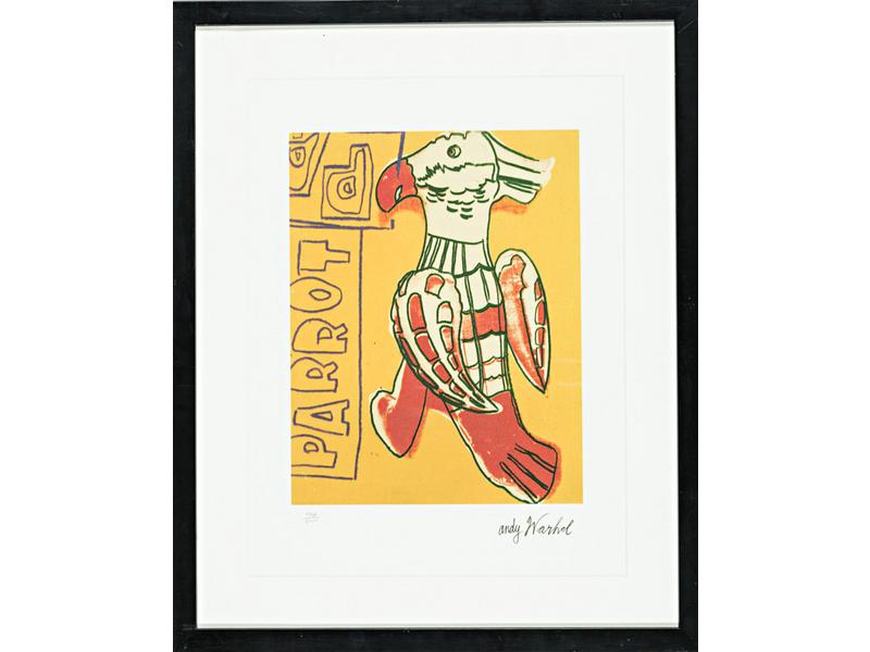 Andy WARHOL (d'après) : Parrot.  Estampe numérotée 4003/5000, re