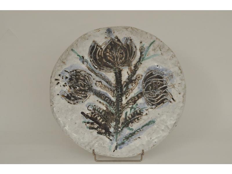 Albert THIRY (1932) - Vallauris: Plaque décorative circulaire en