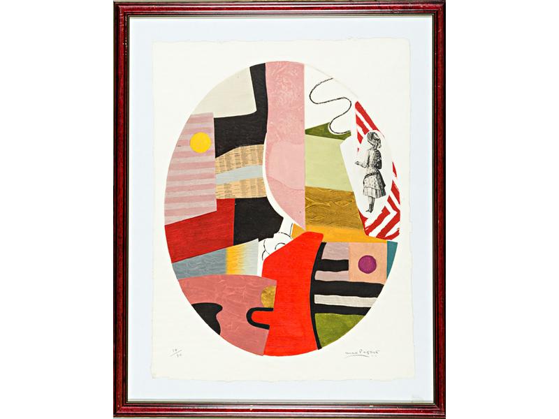 Max PAPART (1911-1994): Composition.  Gravure en couleur sur pap