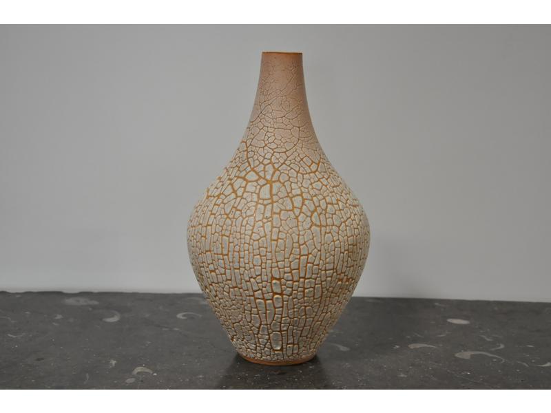 KLH (Allemagne - Kiessling) : Vase en céramique piriforme à déco