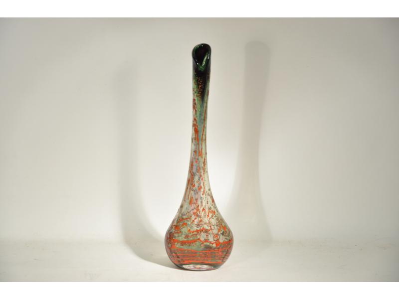 Claude MORIN - DIEULEFIT : Vase soliflore à long col en verre à