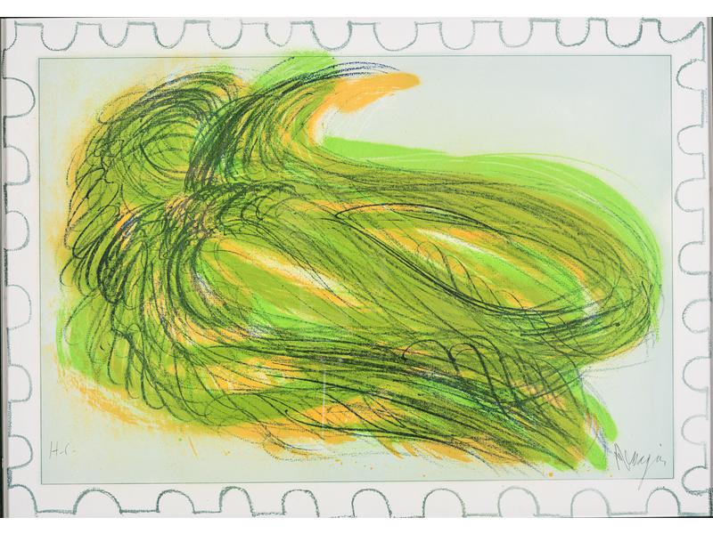 Jean MESSAGIER (1920-1999) : Composition en vert.  Lithographie