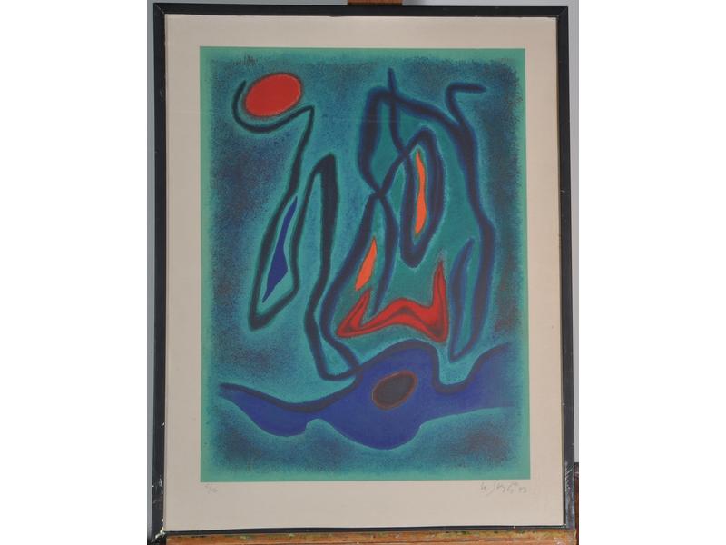 Gustave SINGIER (1909-1984) : Composition.  Lithographie signée