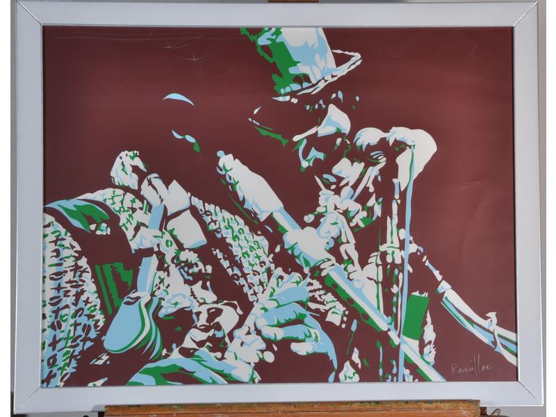 Bernard RANCILLAC (1931): Jazz.  Lithographie signée en bas à dr