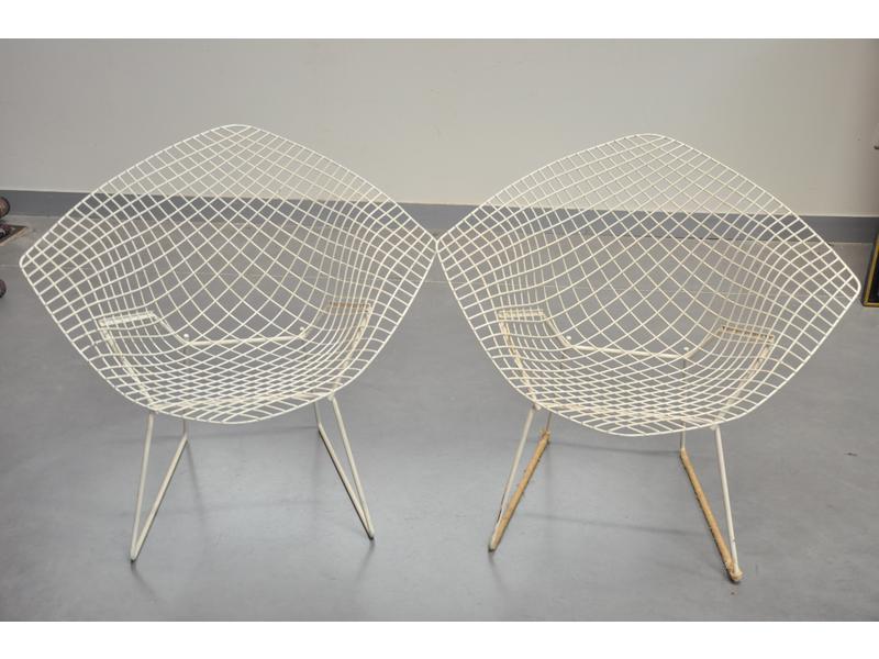 Harry BERTOIA : Paire de petits fauteuils 