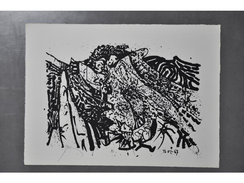 Mario PRASSINOS (1916-1986) : Alpilles, 1972.  Sérigraphie sur A