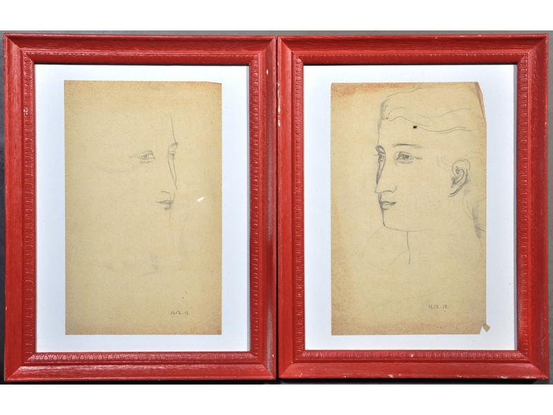 Rodolphe Théophile BOSSHARD (1889-1960) : Profil de femme.  deux