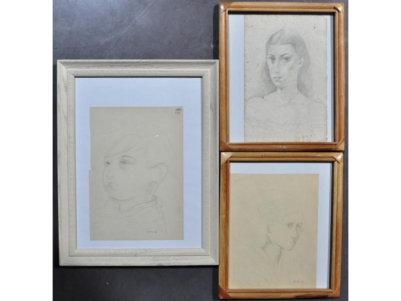 Rodolphe Théophile BOSSHARD (1889-1960) : Portraits.  Trois dess