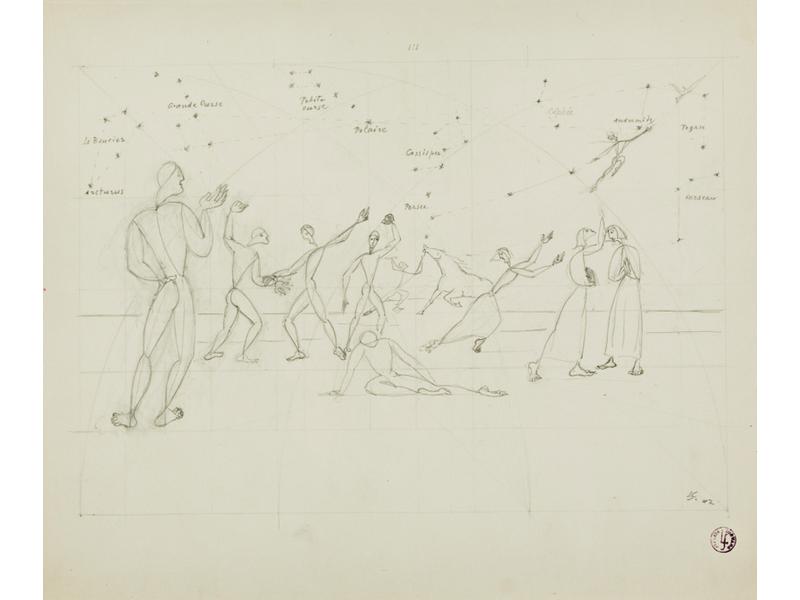 Léopold SURVAGE (1879-1968) : Constellation - esquisse.  Dessin
