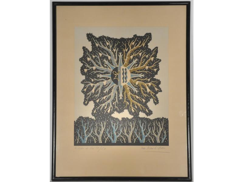 Jean PICART LEDOUX (1902-1982) : Rideau de gel.  Lithographie su