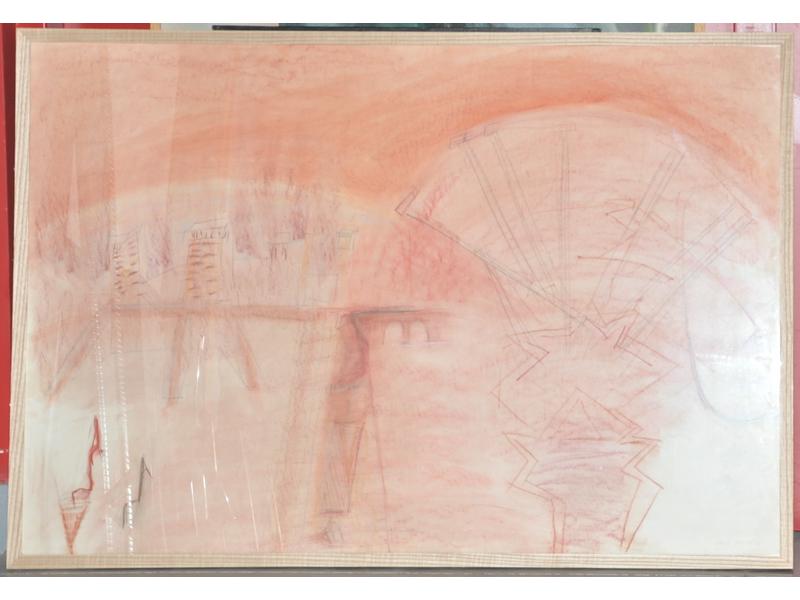 Daniel DEZEUZE (1942) : Sans titre, 1989.  Pastel sur papier, si