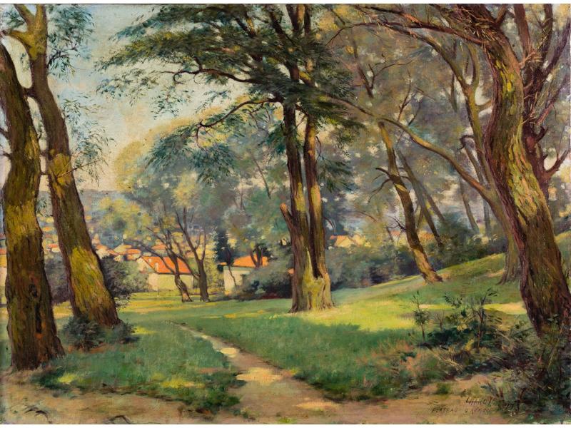 L. HARDY : Le plateau d'Avron.  Huile sur toile signée en bas à