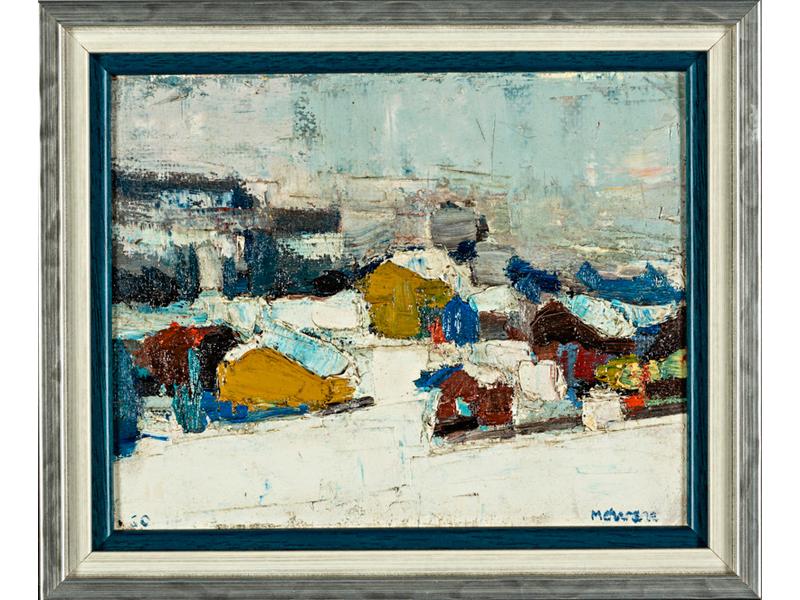 Jean-Jacques MORVAN (1928-2005): Chalets à Megève. Huile sur iso