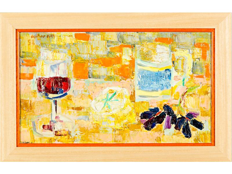 Jean-Jacques MORVAN (1928-2005) : Le gobelet breton. Huile sur t