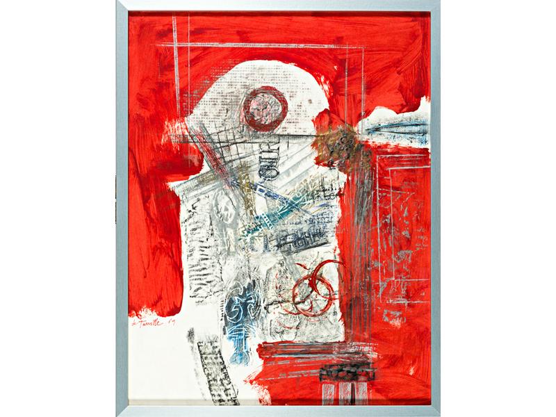Serge DE TURVILLE (1924-2005): Composition en rouge. Technique m