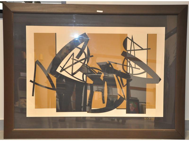 Michel TRINQUIER: Composition.  Collage signé en bas à gauche. D