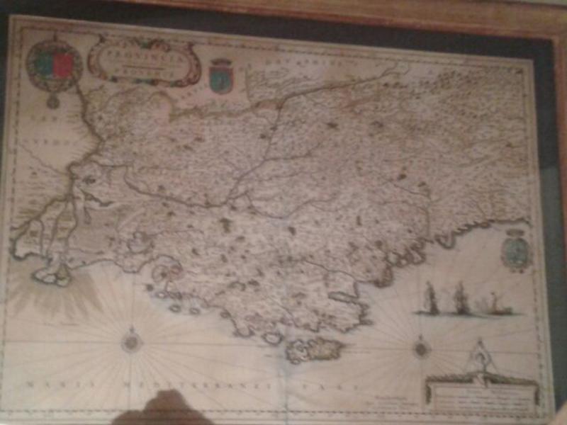 Carte de Provence, éditée sur BLAEU-AMSTERDAM. XVIII° siècle (Restaurations et déchirures). Dim. 39x54 cm.