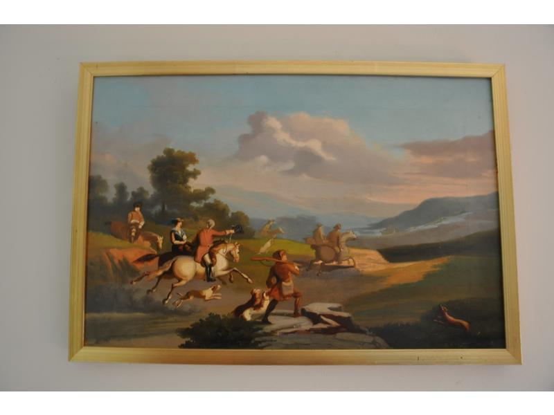 Ecole française XIX°: Deux huiles sur toile encadrées. 