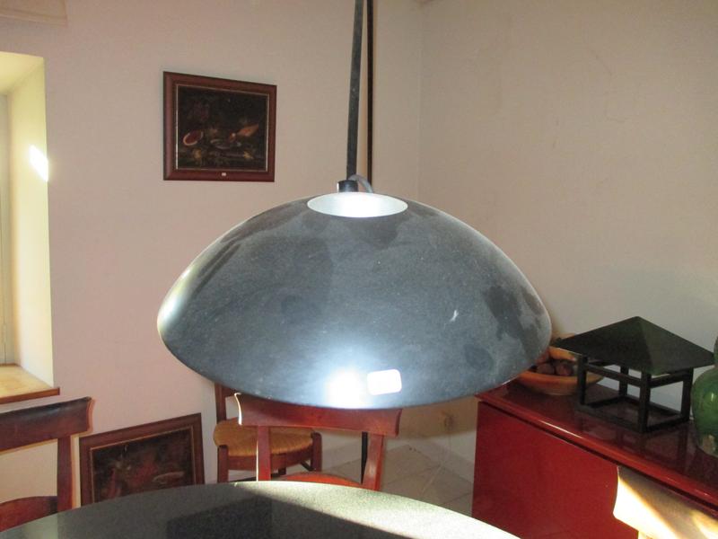 Lampadaire en métal laqué noir Col de Cygne