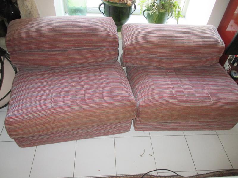 Lot de banquette en tissu chiné