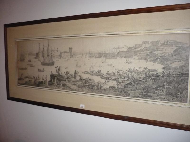 Gravure encadrée: Entrée du Port de Marseille