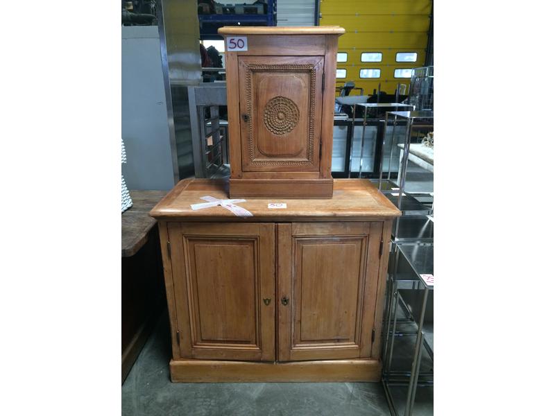 Meuble confiturier + buffet 2 portes en bois