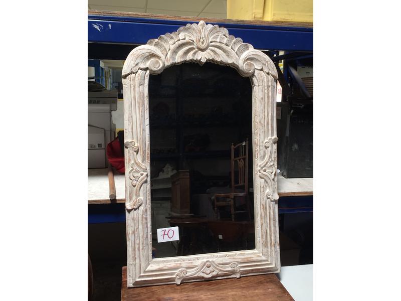 Miroir cadre en bois cérusé