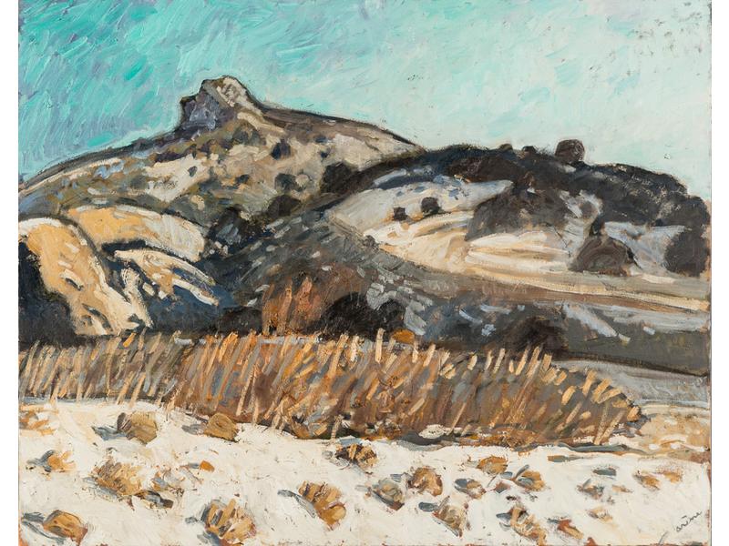 Jean ARENE(1929) : Paysage provençal. Huile sur toile signée en bas à droite. Dim.: 75x92 cm.