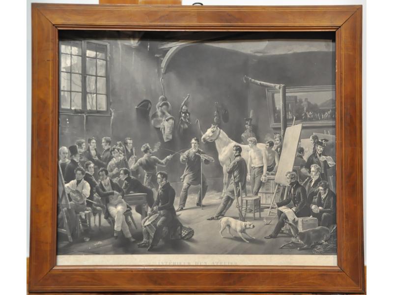 D'après Carl VERNET : Intérieur d'un atelier. Gravé par Jazet. Dim.: 54x64 cm.