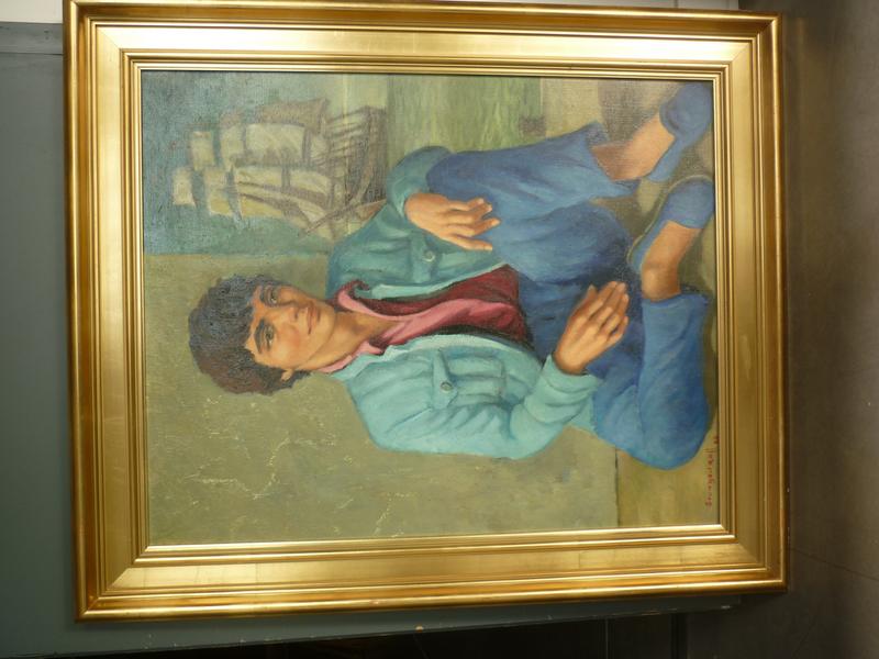 SOUNGOUROFF Anatola (1911-1982) - Rêve d'évasion - Huile sur toile signée en bas à gauche, datée 80. Dim. : 81x65 cm.