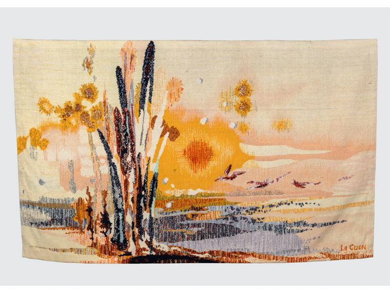 LE GUEN (d'après) - Edité par les Ateliers Robert FOUR à Aubusson - Soir Limpide - Sérigraphie sur tissu - 580 exemplaires - Avec Bolduc. Dim. 112x186 cm.