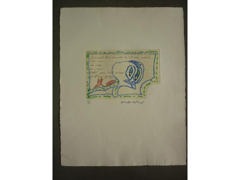 Pierre ALECHINSKY (1927) : Carta Canta.  Eau-forte et aquatinte originale signée, numérotée 31/90.  Dim.: 13.5x20 cm.  Dim. feuille : 42x33 cm.