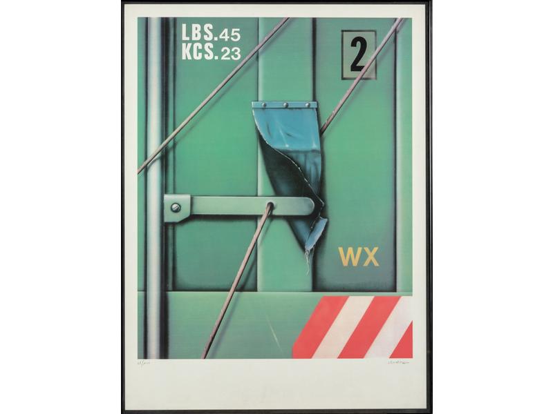 Peter KLASEN (1935) : Hyperréalisme.  Estampe numérotée 58/100 et signée en bas à droite dans la marge.  Dim.: 66x53 cm.