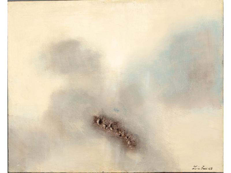 Léon ZACK (1892-1980) : Composition.  Huile sur toile signée en bas à droite et datée 68.  Dim. : 65x81 cm.  Provenance : Galerie Jacques Massol, rue de la Boétie, Paris 8e.