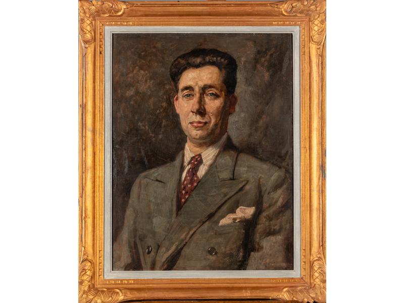 Lucien Hector JONAS (1880-1947) : Portrait d'homme. Huile sur isorel signée en bas à droite et daté Paris VII 1941. Dim.: 65x50 cm.