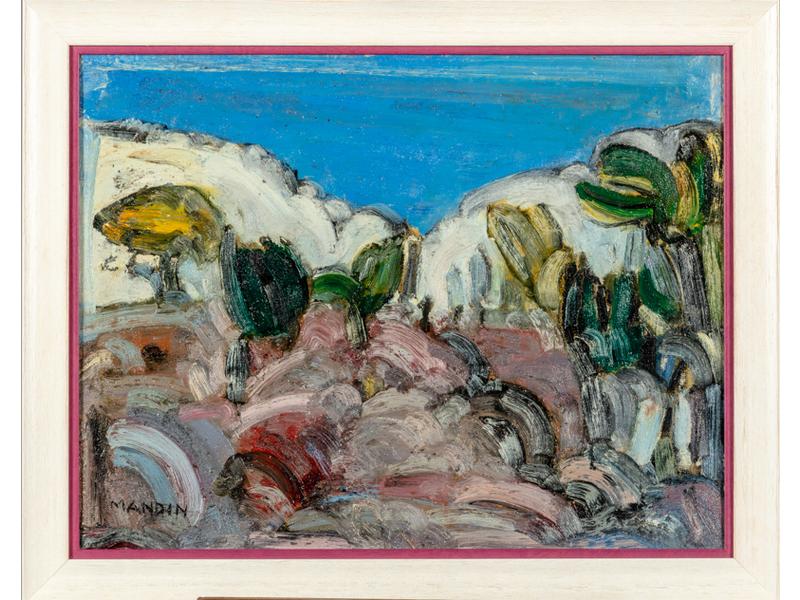 Richard MANDIN (1909-2002) : Paysage.  Huile sur toile signée en bas à gauche.  Dim. : 50x65 cm.  Inscrit page 73 du catalogue raisonné.