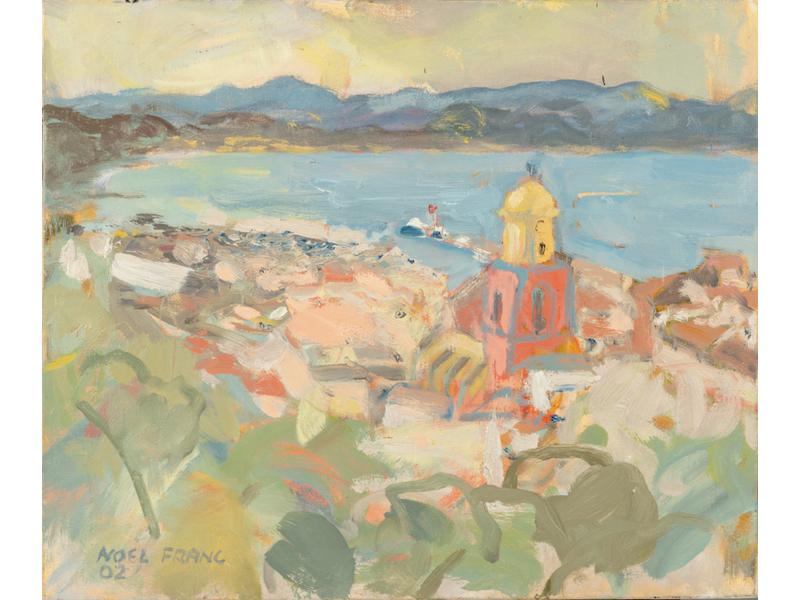 Noël FRANC : Saint Tropez.  Huile sur toile signée en bas à gauche et datée (20)02.  Dim.: 46x55 cm.