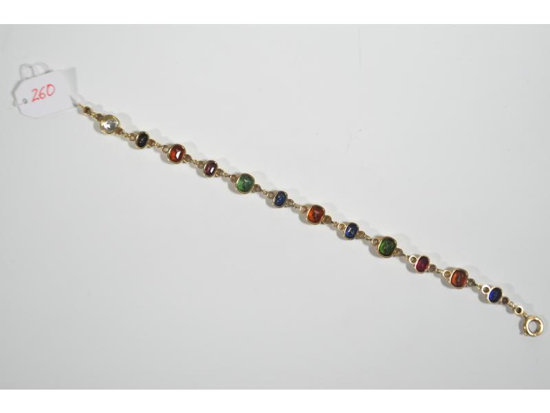 Bracelet 6 emaux alternes maillons ajoures blanc - Émaux Bressans Bijouterie Jeanvoine